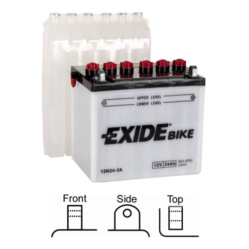 EXIDE suchá, přednabitá 12V 24Ah 220A 184x124x175