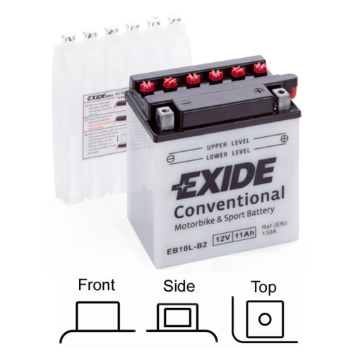 EXIDE suchá, přednabitá 12V 11Ah 130A 135x90x145 pravý odvod plynu