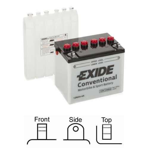 EXIDE suchá, přednabitá 12V 24Ah 220A 184x124x175