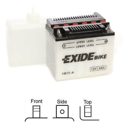 EXIDE suchá, přednabitá 12V 8Ah 90A 130x90x124