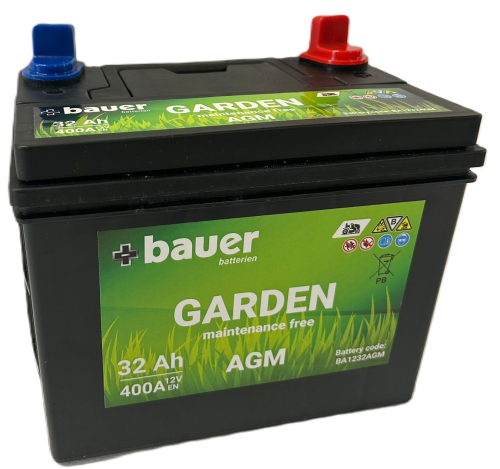 BAUER Garden AGM U1 12V 32Ah 400A 196x128x184 LEVÁ