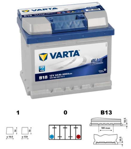 VARTA Blue dynamic 44Ah 12V 440A 207x175x175