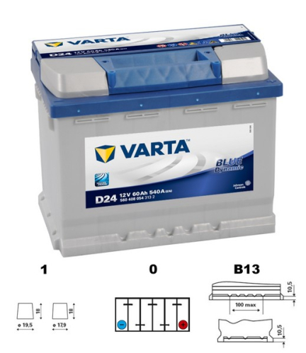 VARTA Blue dynamic 60Ah 12V 540A 242x175x190