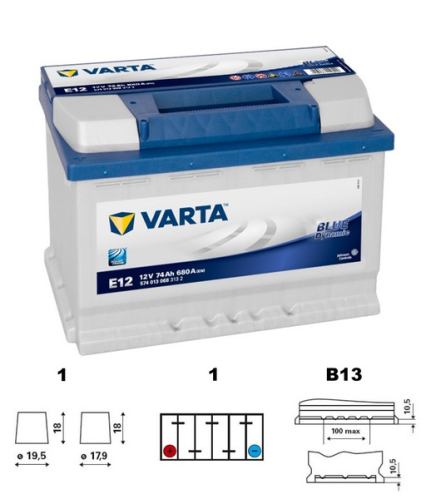 VARTA Blue dynamic 74Ah 12V 680A 278x175x190 LEVÁ