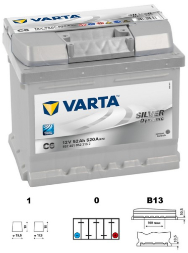 VARTA Silver dynamic 52Ah 12V 520A 207x175x175