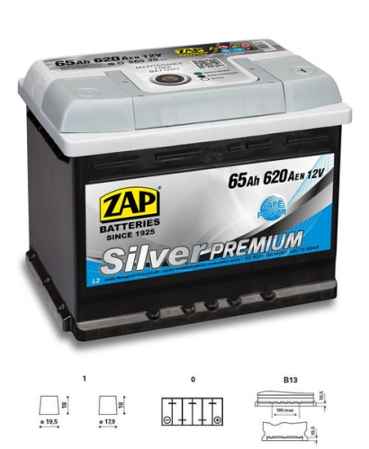 ZAP Silver Premium 65Ah 12V 620A 242x175x190